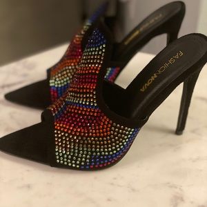 Open Toe Pointy Stiletto Mules